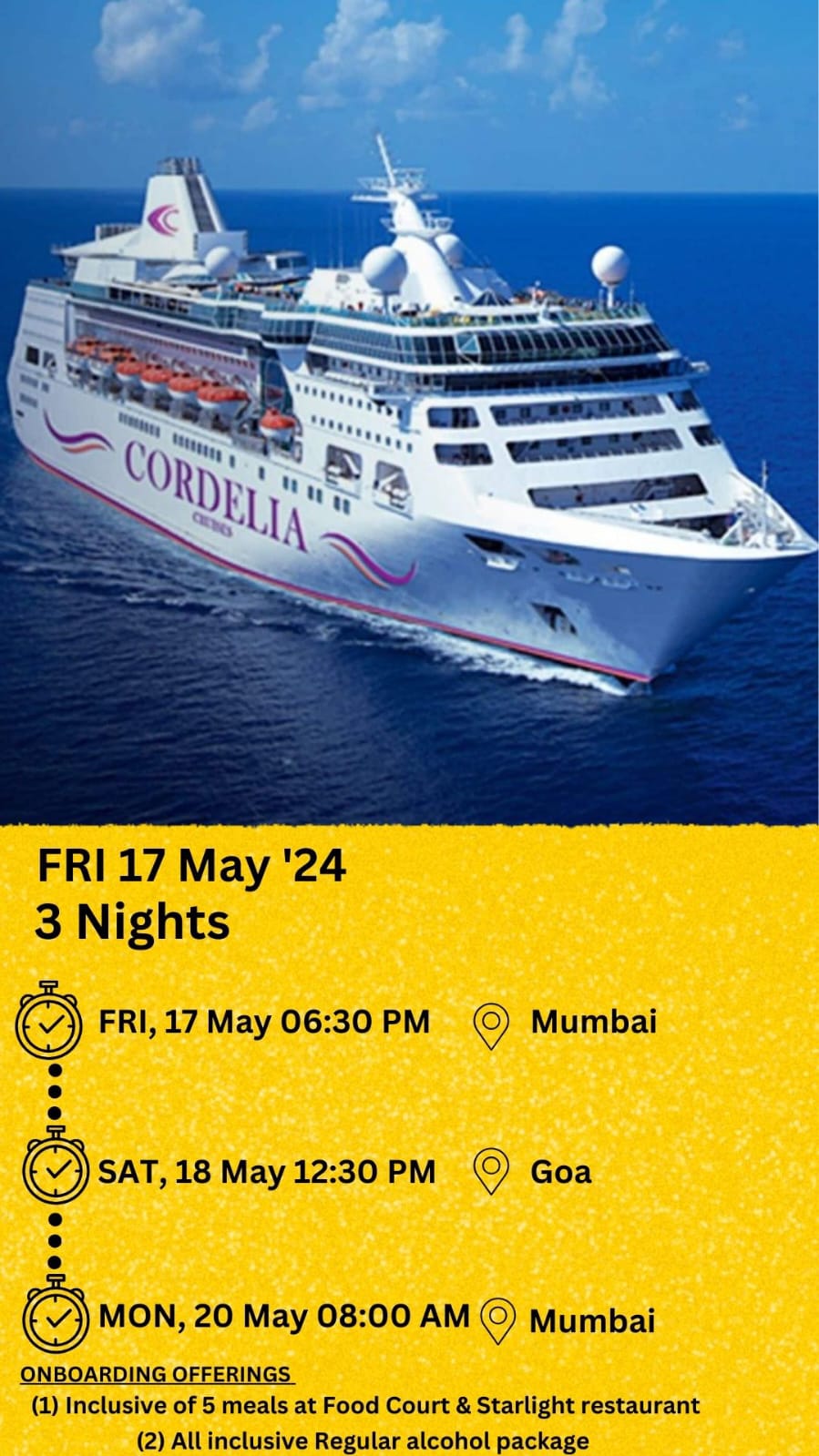 17 May 3 Nights Mumbai-Goa-Mumbai